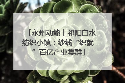 永州动能丨祁阳白水纺织小镇：纱线“织就”百亿产业集群