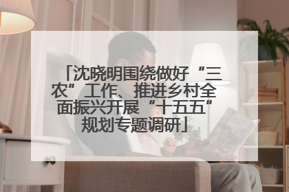 沈晓明围绕做好“三农”工作、推进乡村全面振兴开展“十五五”规划专题调研
