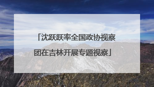沈跃跃率全国政协视察团在吉林开展专题视察