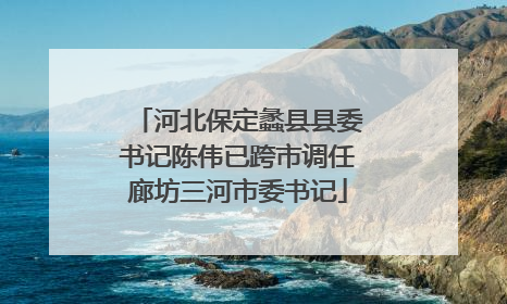 河北保定蠡县县委书记陈伟已跨市调任廊坊三河市委书记