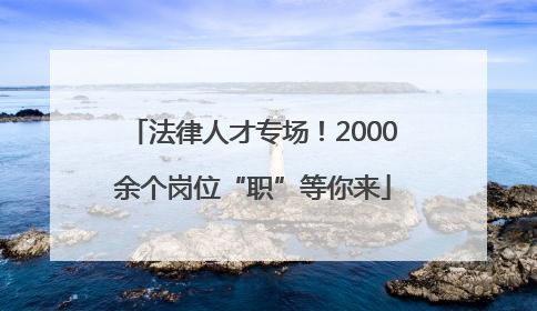 法律人才专场！2000余个岗位“职”等你来