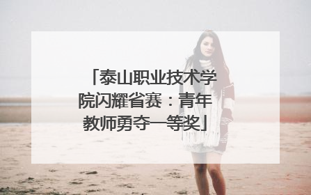 泰山职业技术学院闪耀省赛：青年教师勇夺一等奖