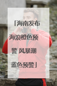 海南发布海浪橙色预警 风暴潮蓝色预警