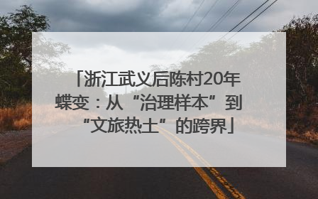 浙江武义后陈村20年蝶变：从“治理样本”到“文旅热土”的跨界