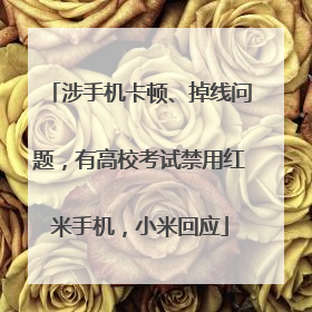 涉手机卡顿、掉线问题，有高校考试禁用红米手机，小米回应
