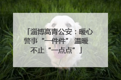 淄博高青公安：暖心警事“一件件” 温暖不止“一点点”