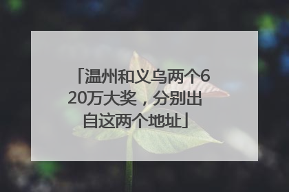 温州和义乌两个620万大奖，分别出自这两个地址