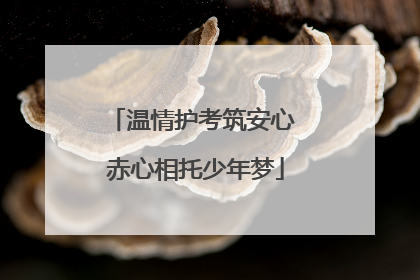 温情护考筑安心 赤心相托少年梦