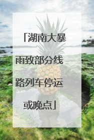 湖南大暴雨致部分线路列车停运或晚点