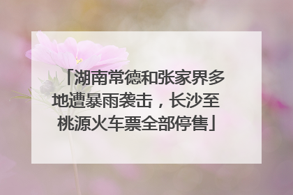 湖南常德和张家界多地遭暴雨袭击，长沙至桃源火车票全部停售