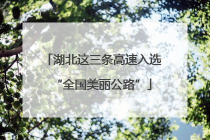 湖北这三条高速入选“全国美丽公路”