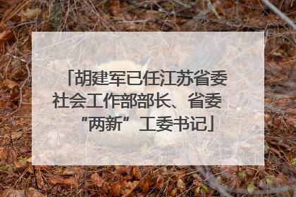 胡建军已任江苏省委社会工作部部长、省委“两新”工委书记