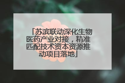 苏滨联动深化生物医药产业对接，精准匹配技术资本资源推动项目落地