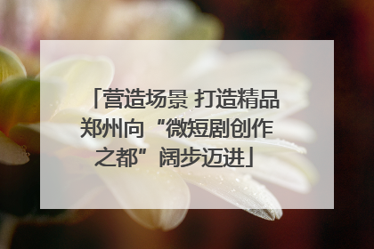 营造场景 打造精品 郑州向“微短剧创作之都”阔步迈进