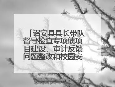 诏安县县长带队督导检查专项债项目建设、审计反馈问题整改和校园安全工作