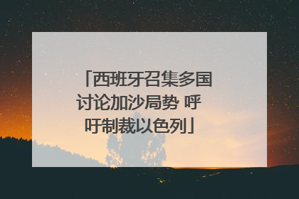 西班牙召集多国讨论加沙局势 呼吁制裁以色列