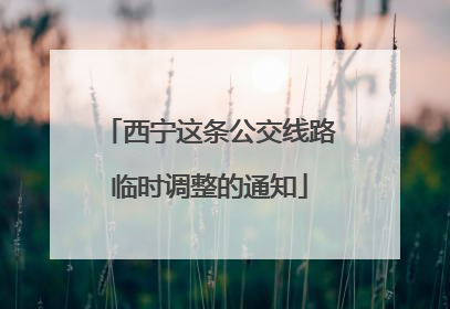 西宁这条公交线路临时调整的通知