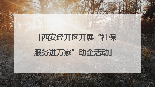 西安经开区开展“社保服务进万家”助企活动