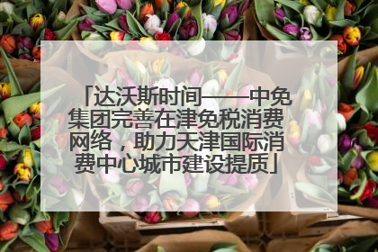达沃斯时间——中免集团完善在津免税消费网络，助力天津国际消费中心城市建设提质
