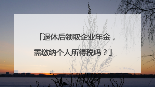 退休后领取企业年金，需缴纳个人所得税吗？