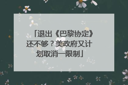 退出《巴黎协定》还不够？美政府又计划取消一限制
