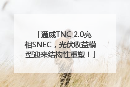 通威TNC 2.0亮相SNEC，光伏收益模型迎来结构性重塑！