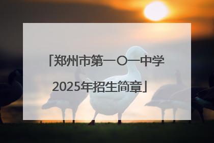 郑州市第一〇一中学2025年招生简章