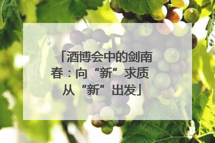 酒博会中的剑南春：向“新”求质 从“新”出发