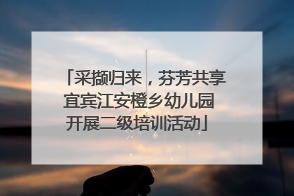 采撷归来，芬芳共享 宜宾江安橙乡幼儿园开展二级培训活动