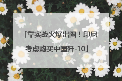 靠实战火爆出圈！印尼考虑购买中国歼-10