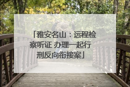 雅安名山：远程检察听证 办理一起行刑反向衔接案