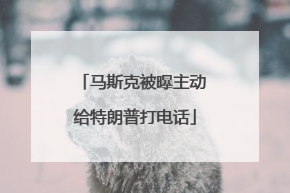 马斯克被曝主动给特朗普打电话