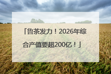 鲁茶发力！2026年综合产值要超200亿！