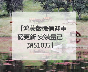 鸿蒙版微信迎重磅更新 安装量已超510万