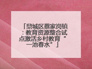 鼎城区蔡家岗镇：教育资源整合试点激活乡村教育“一池春水”