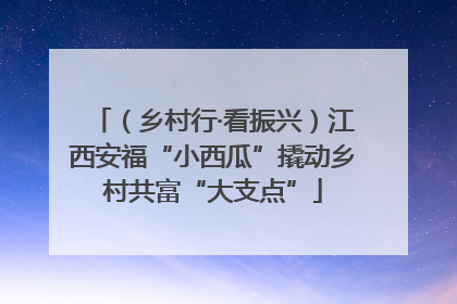 （乡村行·看振兴）江西安福“小西瓜”撬动乡村共富“大支点”
