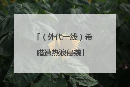 （外代一线）希腊遭热浪侵袭