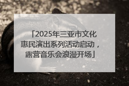 2025年三亚市文化惠民演出系列活动启动，露营音乐会浪漫开场