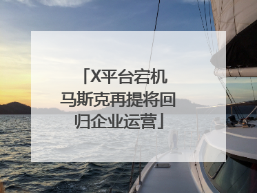 X平台宕机 马斯克再提将回归企业运营